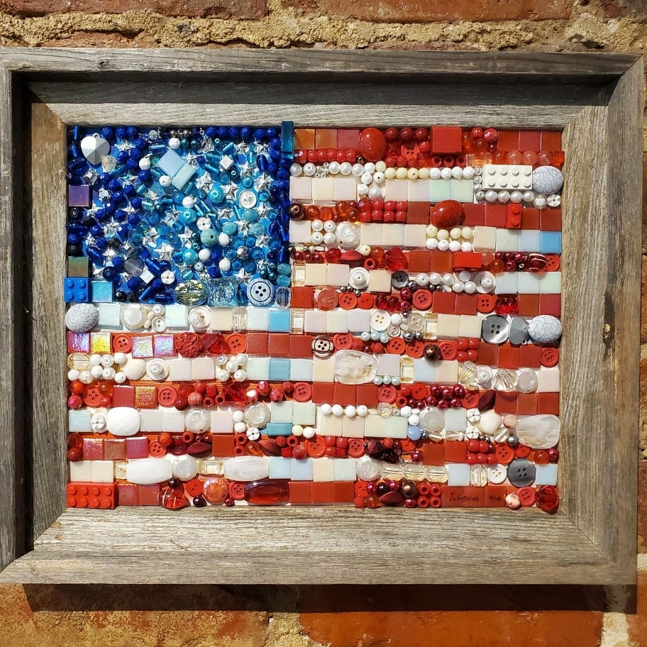 USA Flag Mosaic | JULIANNE HANSEN FINE ART & POTTERY
