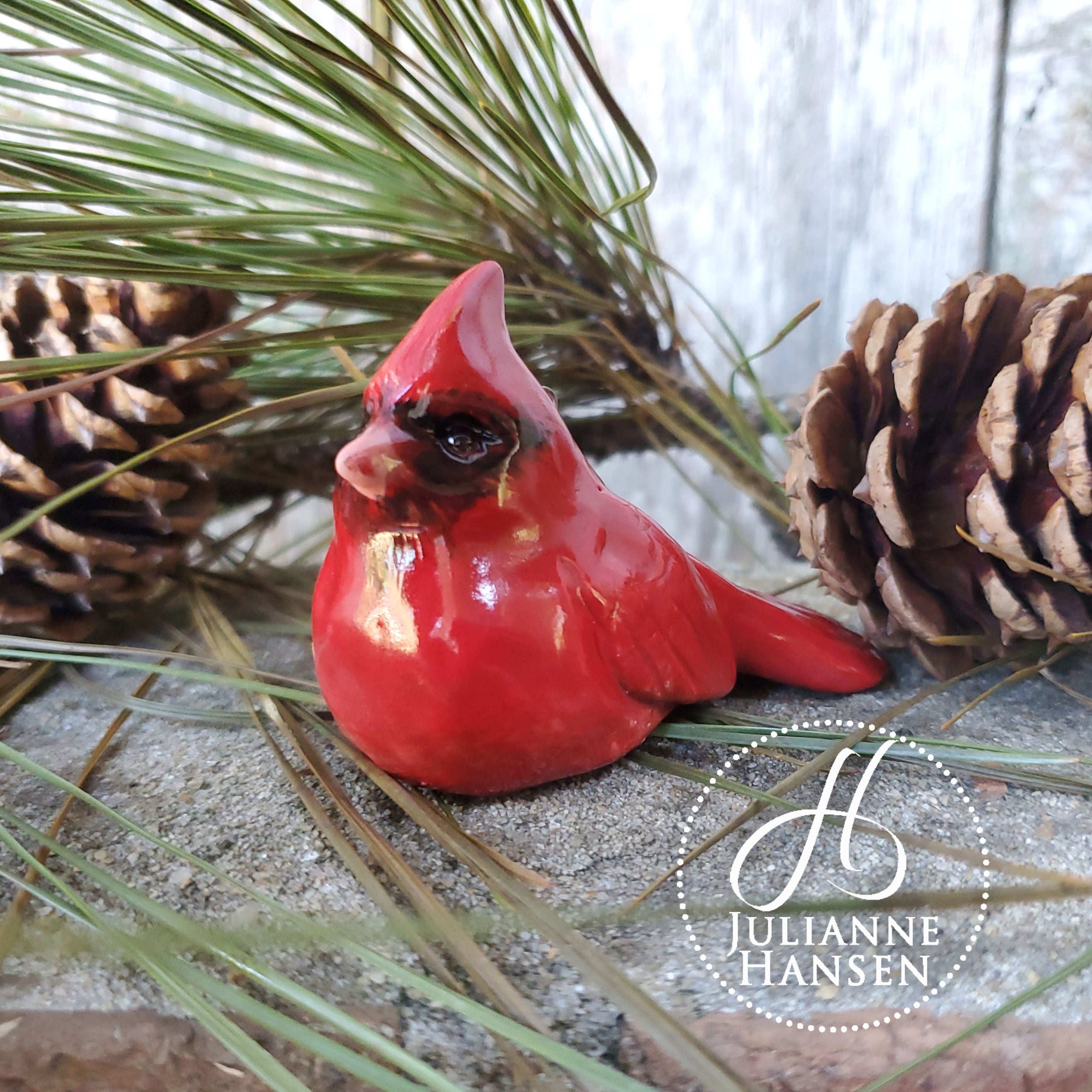 Cardinal Figurine Ornament JULIANNE HANSEN FINE ART POTTERY cardinal-figurine-ornament-julianne-hansen-fine-art-pottery