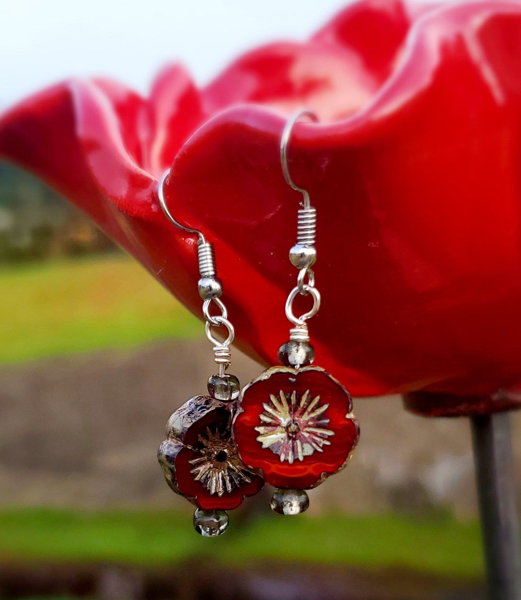 Amazon.com: AeraVida Beautiful Reconstructed Red Coral Blooming Flower .925  Sterling Sliver Red Earrings | Red Coral Sterling Silver Earrings | Red  Coral Flower Earrings for Women | Red Coral Earrings: Clothing, Shoes &  Jewelry