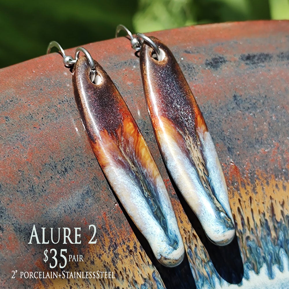 Alure 2 - Porcelain Earrings  JULIANNE HANSEN FINE ART & POTTERY
